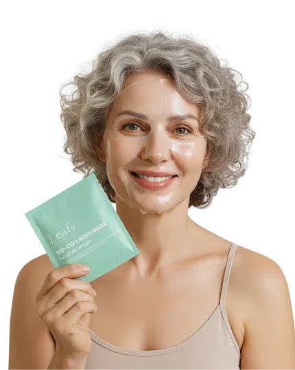 Máscara de bio-colagénio no rosto